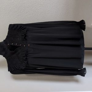 NWT Anthropology Black Blouse Sz S